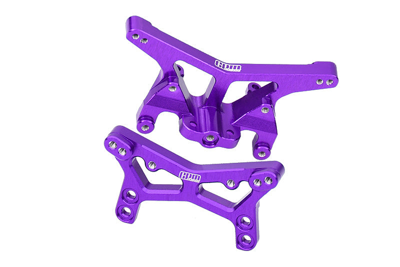 Aluminum 7075 Alloy Front & Rear Shock Tower Aluminum Combo Set For LOSI 1/24 Micro-B 2WD Buggy RTR-LOS00007 Upgrades - Purple