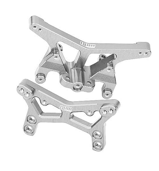 7075 Alloy Front & Rear Shock Tower Aluminum Upgrade Combo For LOSI 1/24 Micro-B 2WD Buggy RTR-LOS00007 - Silver