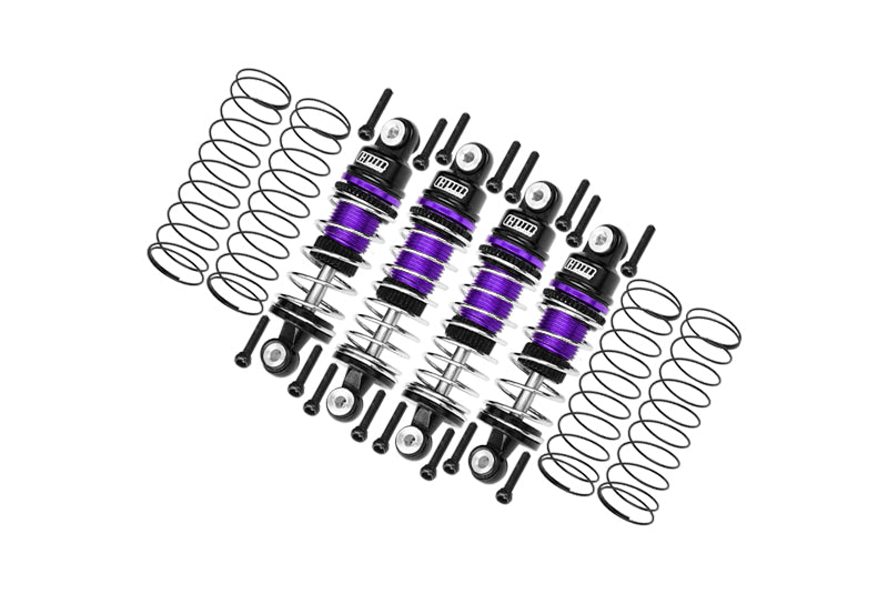 Aluminum 6061 Alloy Front (32mm) & Rear (36mm) Shock Set For LOSI 1/24 Micro-B 2WD Buggy RTR-LOS00007 Upgrade Parts - Purple