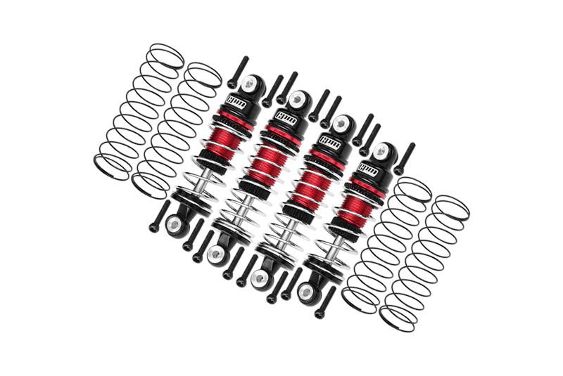 Aluminum 6061 Alloy Front (32mm) & Rear (36mm) Shock Set For LOSI 1/24 Micro-B 2WD Buggy RTR-LOS00007 Upgrade Parts - Red