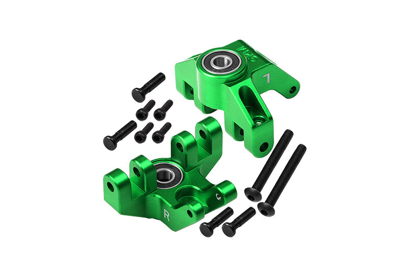 Aluminum 7075 Front Spindle Set (Larger Inner Bearings) For Losi 1:8 LMT 4WD Solid Axle Monster Truck LOS04022 / LMT Mega Truck Brushless LOS04024 / LMT Grave Digger/Son-uva Digger LOS04021 - Green