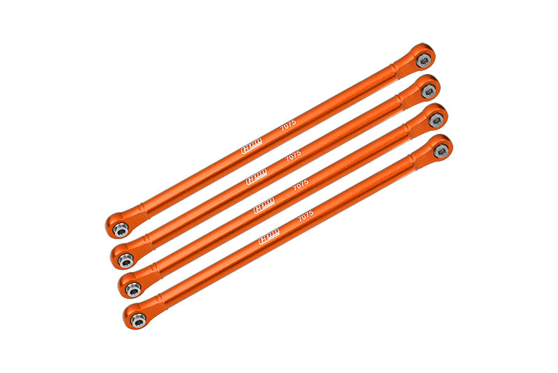 Aluminum 7075-T6 Upper Link Bar Set For Losi 1:8 LMT 4WD Solid Axle Monster Truck LOS04022 / Son-uva Digger LOS04021 Upgrades - Orange