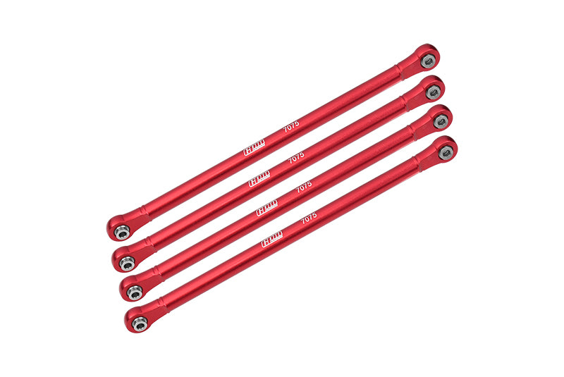 Aluminum 7075-T6 Upper Link Bar Set For Losi 1:8 LMT 4WD Solid Axle Monster Truck LOS04022 / Son-uva Digger LOS04021 Upgrades - Red