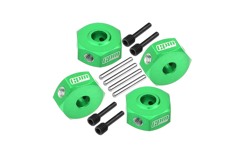 Aluminum 7075 Hex Adapters (12mm) For Losi 1/18 Mini LMT 4X4 Brushed Monster Truck RTR-LOS01026 Upgrade Parts - Green