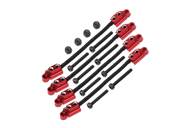 Front & Rear Suspension Travel Limit Straps For Losi 1/18 Mini LMT 4X4 Brushed Monster Truck RTR-LOS01026 Upgrade Parts - Red