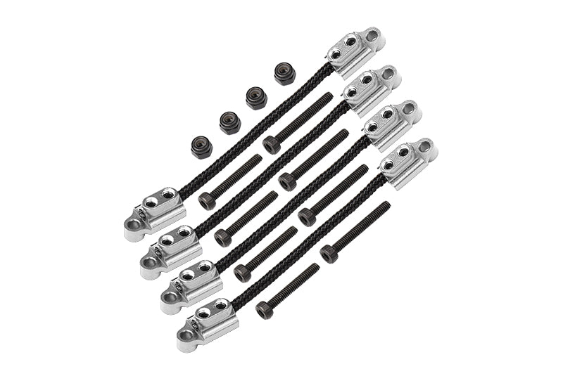 Front & Rear Suspension Travel Limit Straps For Losi 1/18 Mini LMT 4X4 Brushed Monster Truck RTR-LOS01026 Upgrade Parts - Silver