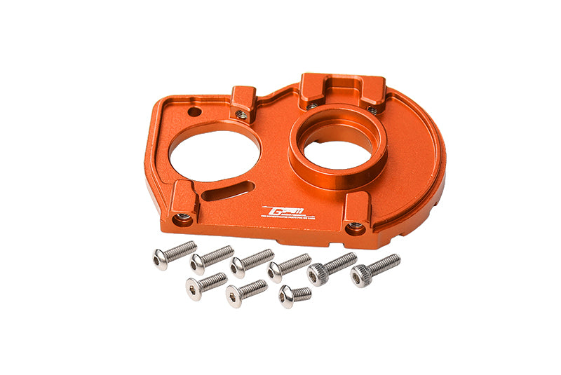 Losi 1:10 Lasernut U4 Tenacity LOS03028 / Tenacity DB Pro LOS03027V2 Upgrade Parts Aluminum Motor Mount Plate With Heat Sink Fins - 10Pc Set Orange