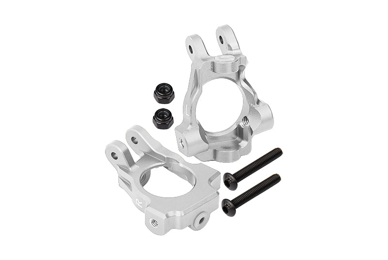 Losi 1:10 Lasernut U4 Tenacity LOS03028 / Tenacity DB Pro LOS03027V2 Upgrade Parts Aluminum Front C-Hubs - 6Pc Set Silver