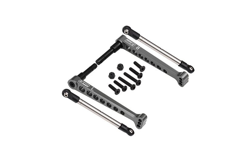 Losi 1/10 Lasernut U4 Tenacity LOS03028 Aluminum Rear Sway Bar & Stainless Steel Linkage - 12Pc Set Gray Silver