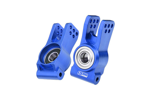 Aluminum 7075 Alloy Rear Hubs (Larger Inner Bearings) For LOSI 1:6 8IGHT-X Super Lasernut Buggy-LOS04019 / 1:8 8IGHT-XE 4WD Buggy-LOS04018 / 1:8 8IGHT-XTE 4WD Truggy-LOS04020 Upgrades - Blue