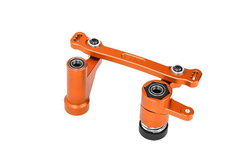 Aluminum 7075 Alloy Steering Bellcrank Set For LOSI 1/6 8IGHT-X Super Lasernut Brushless Buggy-LOS04019 / 1:8 8IGHT-XE Sensored Buggy-LOS04018 / 8IGHT-XTE Sensored Truggy-LOS04020 Upgrades - Orange