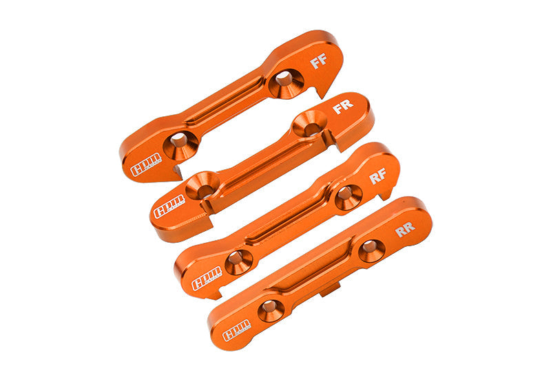 Aluminum 7075 Front & Rear Lower Suspension Mount For LOSI 1/6 8IGHT-X Super Lasernut 4WD Buggy-LOS04019 / 1:8 8IGHT-XE Sensored Buggy-LOS04018 / 8IGHT-XTE Sensored Truggy-LOS04020 Upgrades - Orange