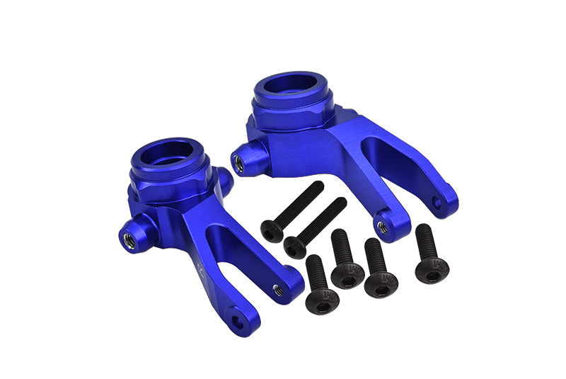 Aluminum 7075 Alloy Front Steering Block Knuckle Arms For Arrma 1:10 GRANITE / BIG ROCK / SENTON / VORTEKS / 1:8 TYPHON Aluminum Upgrade Parts - Blue