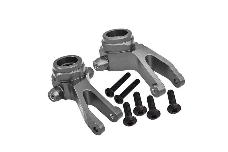 7075 Alloy Front Steering Block Knuckle Arms for Arrma 1:10 GRANITE / BIG ROCK / SENTON / VORTEKS / 1:8 TYPHON Aluminum Upgrade Parts - Gray Silver