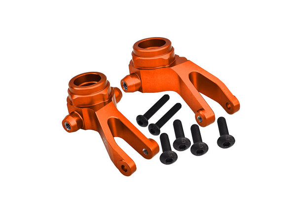 Aluminum 7075 Alloy Front Steering Block Knuckle Arms For Arrma 1:10 GRANITE / BIG ROCK / SENTON / VORTEKS / 1:8 TYPHON Aluminum Upgrade Parts - Orange