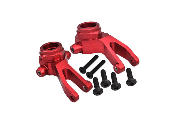 Aluminum 7075 Alloy Front Steering Block Knuckle Arms For Arrma 1:10 GRANITE / BIG ROCK / SENTON / VORTEKS / 1:8 TYPHON Aluminum Upgrade Parts - Red