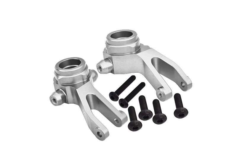 Aluminum 7075 Alloy Front Steering Block Knuckle Arms For Arrma 1:10 GRANITE / BIG ROCK / SENTON / VORTEKS / 1:8 TYPHON Aluminum Upgrade Parts - Silver