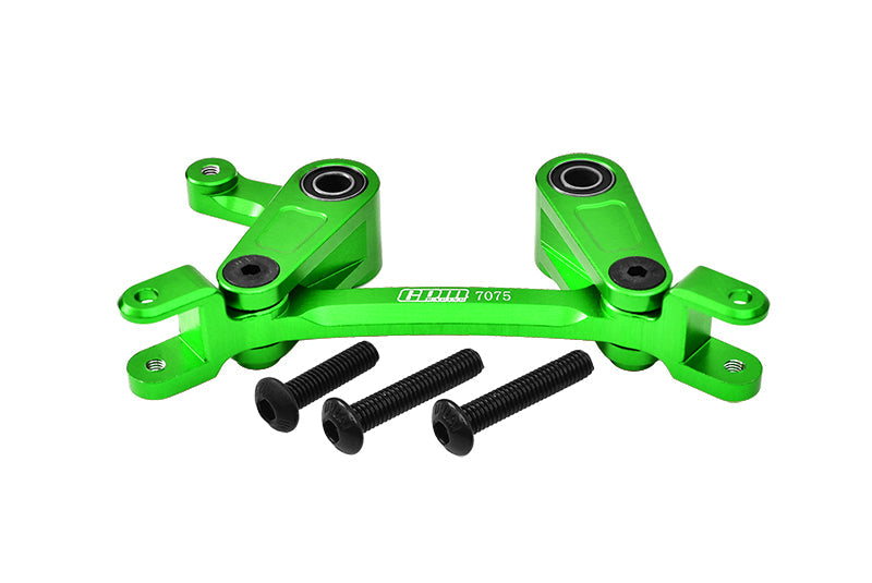 Aluminum 7075 Alloy Steering Assembly For Arrma 1:10 GRANITE / BIG ROCK / SENTON / VENDETTA / VORTEKS / KRATON / OUTCAST / 1:8 TYPHON Upgrade Parts - Green