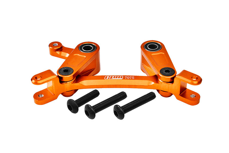 Aluminum 7075 Alloy Steering Assembly For Arrma 1:10 GRANITE / BIG ROCK / SENTON / VENDETTA / VORTEKS / KRATON / OUTCAST / 1:8 TYPHON Upgrade Parts - Orange