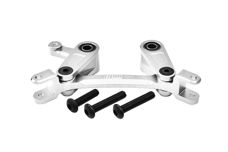 Aluminum 7075 Alloy Steering Assembly For Arrma 1:10 GRANITE / BIG ROCK / SENTON / VENDETTA / VORTEKS / KRATON / OUTCAST / 1:8 TYPHON Upgrade Parts - Silver