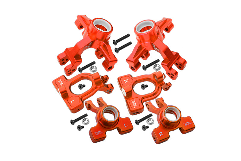 Arrma 1/10 KRATON 4S BLX Aluminum Front C-Hubs + Front & Rear Knuckle Arms - 20Pc Set Orange