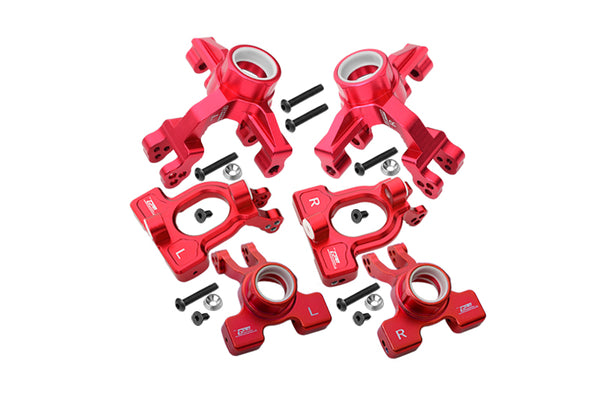 Arrma 1/10 KRATON 4S BLX Aluminum Front C-Hubs + Front & Rear Knuckle Arms - 20Pc Set Red