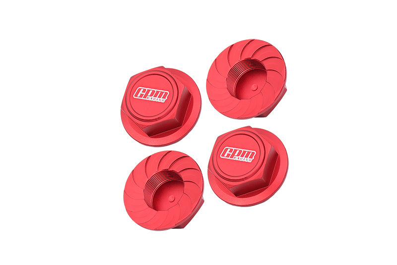 Aluminum Wheel Lock For Arrma 1:5 KRATON 8S BLX / OUTCAST 8S BLX / KRATON EXB Roller - 4Pc Set Red