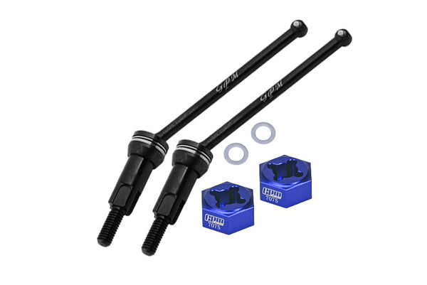 4140 Medium Carbon Steel Front Or Rear CVD Drive Shafts With Aluminum 7075 Wheel Hex For Arrma 1:18 4WD GRANITE GROM MEGA 380 BRUSHED-ARA2102 / TYPHON GROM MEGA 380 BRUSHED-ARA2106 Upgrades  - Blue