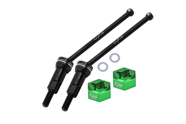 4140 Medium Carbon Steel Front Or Rear CVD Drive Shafts With Aluminum 7075 Wheel Hex For Arrma 1:18 4WD GRANITE GROM MEGA 380 BRUSHED-ARA2102 / TYPHON GROM MEGA 380 BRUSHED-ARA2106 Upgrades  - Green