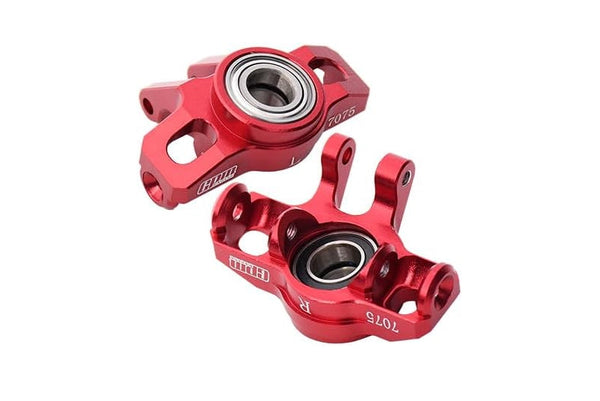 Aluminum 7075 Alloy Front Steering Block (Larger Inner Bearings) For Arrma 1/14 MOJAVE GROM MEGA 380 BRUSHED 4X4 SMALL SCALE DESERT TRUCK RTR-ARA2104 Upgrades - Red