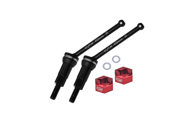 4140 Medium Carbon Steel Rear CVD Drive Shafts (40mm) With 7075 Alloy Wheel Hex For Arrma 1/14 MOJAVE GROM MEGA 380 BRUSHED 4X4 SMALL SCALE DESERT TRUCK RTR-ARA2104 Upgrades - Red