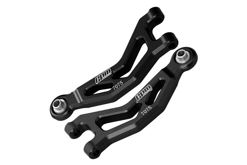 Aluminum 7075 Alloy Front Upper Suspension Arms For Arrma 1/14 MOJAVE GROM MEGA 380 BRUSHED 4X4 SMALL SCALE DESERT TRUCK RTR-ARA2104 Upgrades  - Black