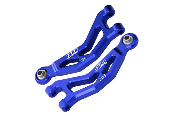 Aluminum 7075 Alloy Front Upper Suspension Arms For Arrma 1/14 MOJAVE GROM MEGA 380 BRUSHED 4X4 SMALL SCALE DESERT TRUCK RTR-ARA2104 Upgrades  - Blue