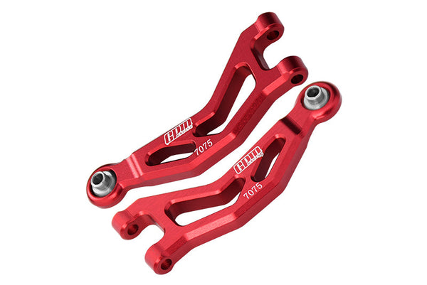 Aluminum 7075 Alloy Front Upper Suspension Arms For Arrma 1/14 MOJAVE GROM MEGA 380 BRUSHED 4X4 SMALL SCALE DESERT TRUCK RTR-ARA2104 Upgrades  - Red