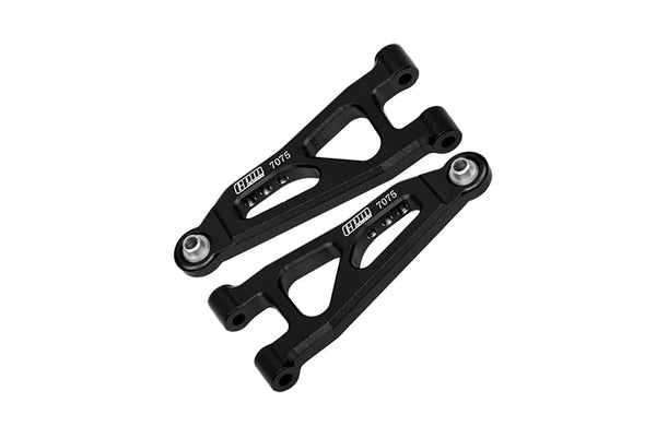 Aluminum 7075 Alloy Front Lower Suspension Arms For Arrma 1/14 MOJAVE GROM MEGA 380 BRUSHED 4X4 SMALL SCALE DESERT TRUCK RTR-ARA2104 Upgrades - Black