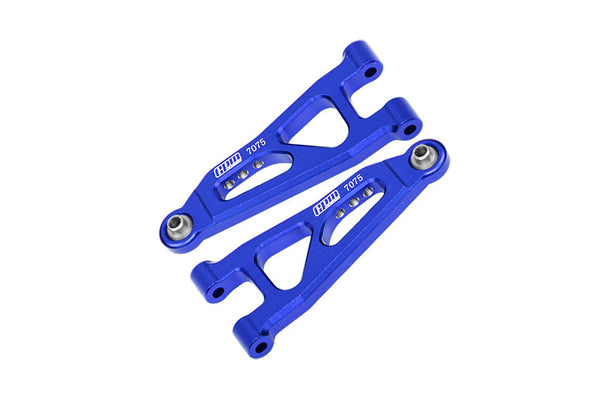 Aluminum 7075 Alloy Front Lower Suspension Arms For Arrma 1/14 MOJAVE GROM MEGA 380 BRUSHED 4X4 SMALL SCALE DESERT TRUCK RTR-ARA2104 Upgrades - Blue