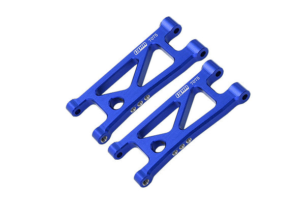 Aluminum 7075 Alloy Rear Lower Suspension Arms For Arrma 1/14 MOJAVE GROM MEGA 380 BRUSHED 4X4 SMALL SCALE DESERT TRUCK RTR-ARA2104 Upgrades - Blue