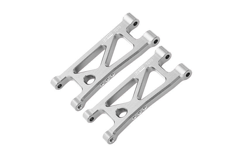 Aluminum 7075 Alloy Rear Lower Suspension Arms For Arrma 1/14 MOJAVE GROM MEGA 380 BRUSHED 4X4 SMALL SCALE DESERT TRUCK RTR-ARA2104 Upgrades - Silver