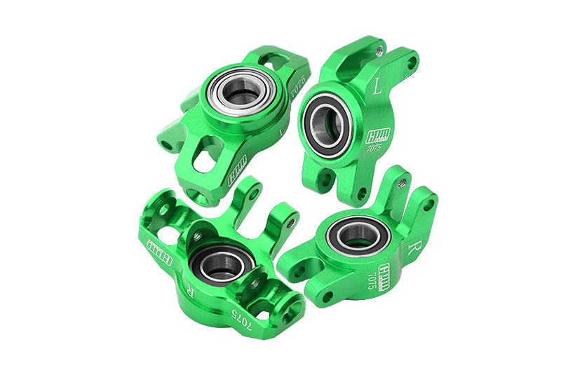 Aluminum 7075 Alloy Front Steering Block + Rear Hub (Larger Inner Bearings) For Arrma 1/14 MOJAVE GROM MEGA 380 BRUSHED 4X4 SMALL SCALE DESERT TRUCK RTR-ARA2104 Upgrades - Green