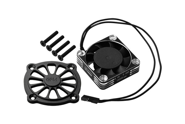 Aluminum 6061 Motor Heatsink With Metal Frame Cooling Fan And Protective Cover For Arrma 1/10 GORGON 4X2 Mega 550 Brushed Monster Truck-ARA3230 Upgrades - Black