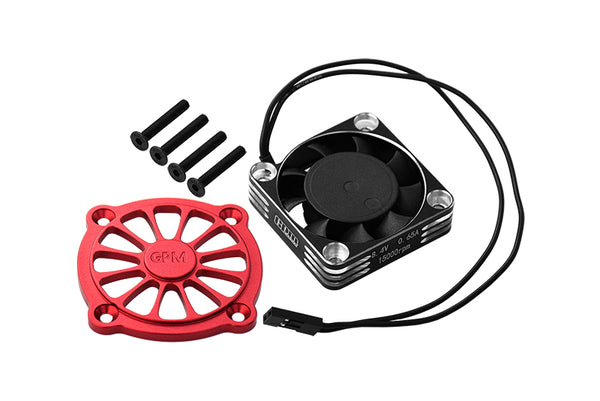 Aluminum 6061 Motor Heatsink With Metal Frame Cooling Fan And Protective Cover For Arrma 1/10 GORGON 4X2 Mega 550 Brushed Monster Truck-ARA3230 Upgrades - Red