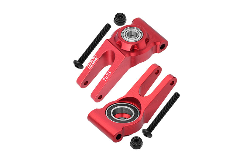 Aluminum 7075 Rear Hub (Larger Inner Bearings) For Arrma 1:10 GORGON / SENTON / VORTEKS / SENTON V3 / BIG ROCK / BIG ROCK V3 / GRANITE / GRANITE V3 / VORTEKS / 1:8 TYPHON Upgrade Parts - Red