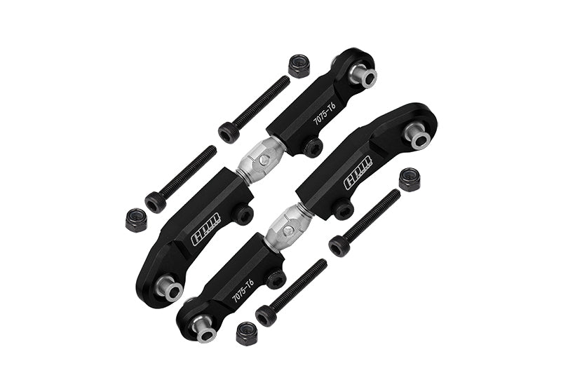 Aluminum 7075 + Stainless Steel Adjustable Front Steering Links For Tekno 1/10 MT410 2.0 4X4 Pro Monster Truck-TKR9501 Upgrade Parts - Black