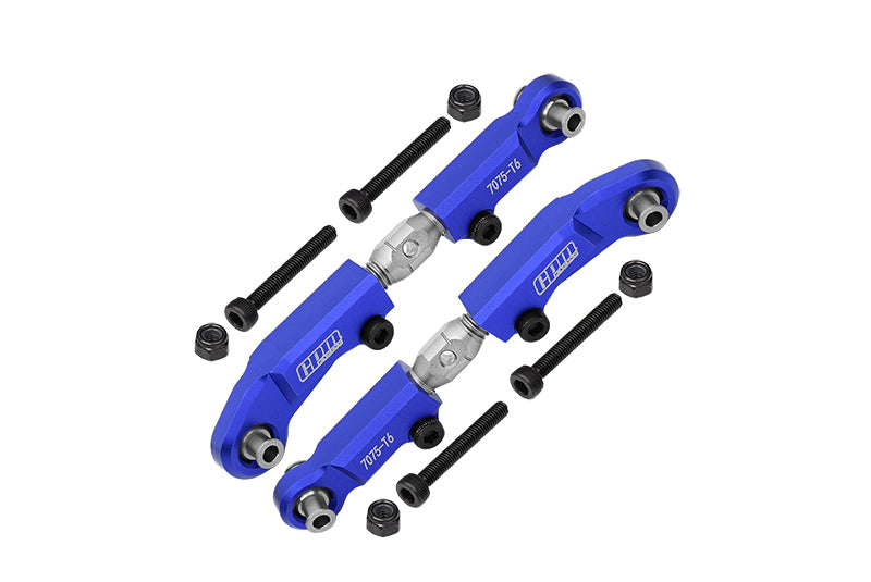 Aluminum 7075 + Stainless Steel Adjustable Front Steering Links For Tekno 1/10 MT410 2.0 4X4 Pro Monster Truck-TKR9501 Upgrade Parts - Blue