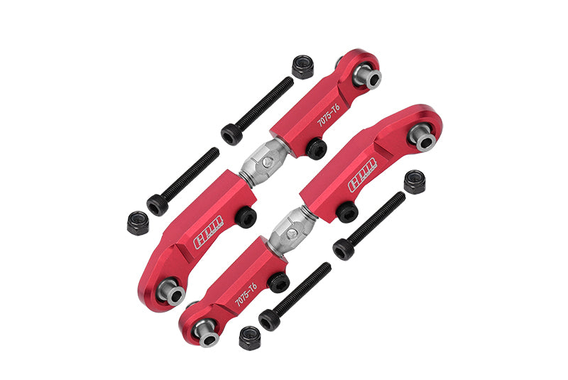 Aluminum 7075 + Stainless Steel Adjustable Front Steering Links For Tekno 1/10 MT410 2.0 4X4 Pro Monster Truck-TKR9501 Upgrade Parts - Red