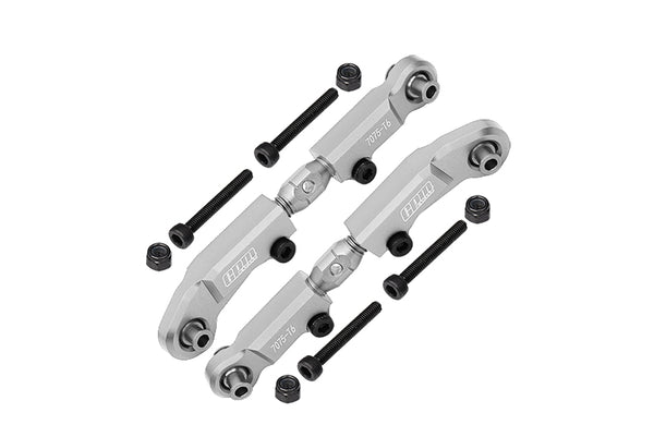 Aluminum 7075 + Stainless Steel Adjustable Front Steering Links For Tekno 1/10 MT410 2.0 4X4 Pro Monster Truck-TKR9501 Upgrade Parts - Silver