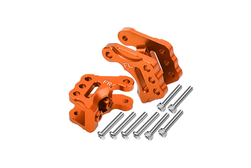 Axial 1/10 RBX10 Ryft 4WD Rock Bouncer Aluminum Front Axle Mount Set For Suspension Links - 10Pc Set Orange