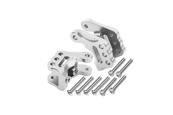 Axial 1/10 RBX10 Ryft 4WD Rock Bouncer Aluminum Front Axle Mount Set For Suspension Links - 10Pc Set Silver