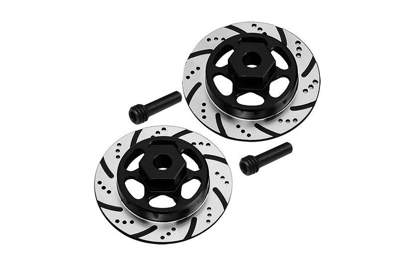 Axial 1/10 RBX10 Ryft 4WD Rock Bouncer AXI03005 Aluminum Hex With Brake Disk (Silver Inlay Version) - 4Pc Set Black