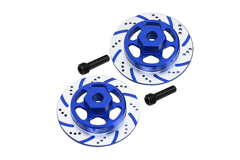 Axial 1/10 RBX10 Ryft 4WD Rock Bouncer AXI03005 Aluminum Hex With Brake Disk (Silver Inlay Version) - 4Pc Set Blue